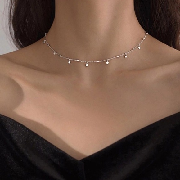 ⭐️Insta coin bead sterling silver necklace - Picture 3 of 6